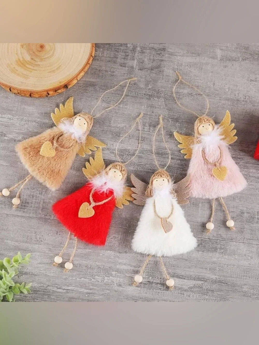 Christmas Plush Angel w/ Wings Christmas Ornament Hanging Dolls Decor 4 pack NEW